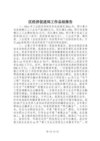 区经济促进局工作总结报告 