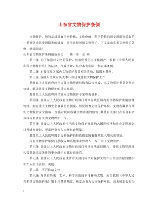 山东省文物保护条例 