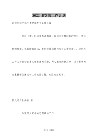 2024团支部工作计划