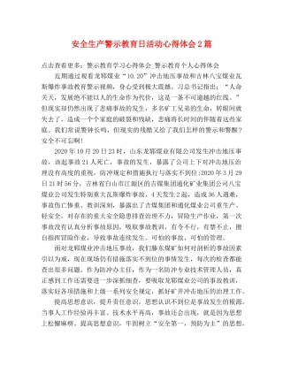 安全生产警示教育日活动心得体会2篇 