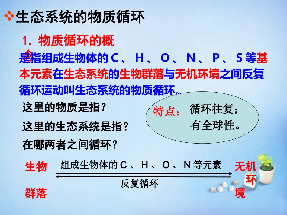 江西省安义中学高中生物5.3生态系统的物质循环课件新人教版必修3_第3页