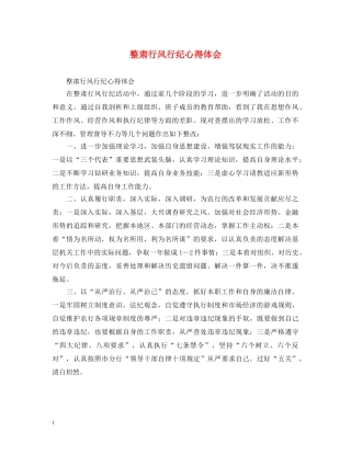 整肃行风行纪心得体会 