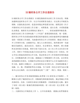 XX镇村务公开工作自查报告 
