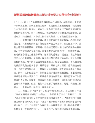 新解放新跨越新崛起三新大讨论学习心得体会(电视台) 