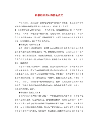 新教师实训心得体会范文 