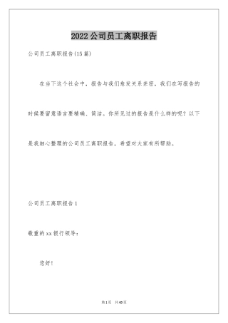 2024公司员工离职报告_1
