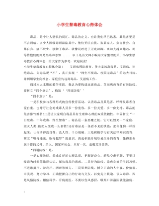 小学生禁毒教育心得体会 