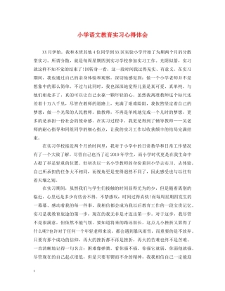 小学语文教育实习心得体会 