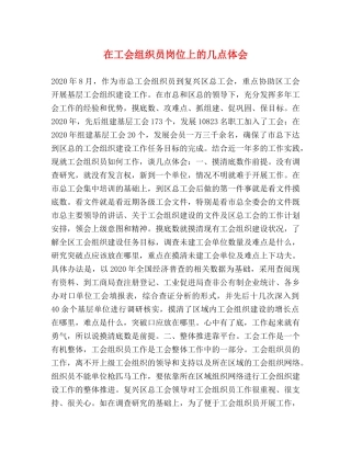 在工会组织员岗位上的几点体会 