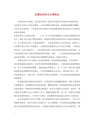 在派出所实习心得体会 