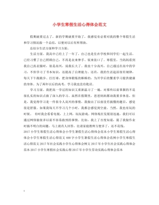 小学生寒假生活心得体会范文 (000001)