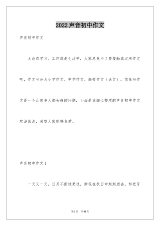 2024声音初中作文_3