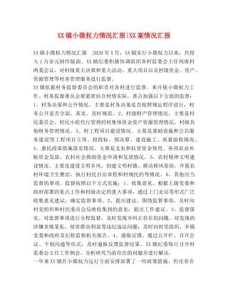 XX镇小微权力情况汇报-XX案情况汇报 