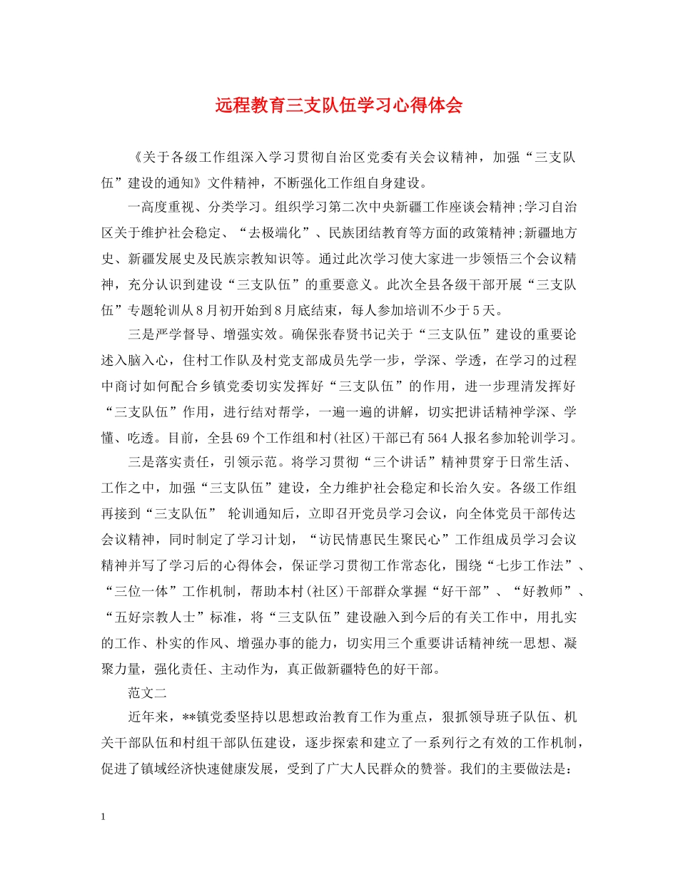 远程教育三支队伍学习心得体会 _第1页