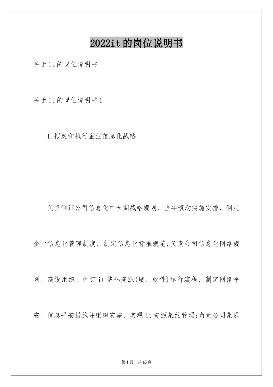 2024it的岗位说明书_第1页