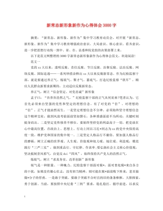 新常态新形象新作为心得体会3000字 