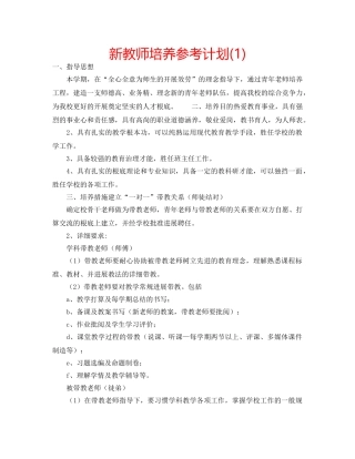 新教师培养参考计划(1) 