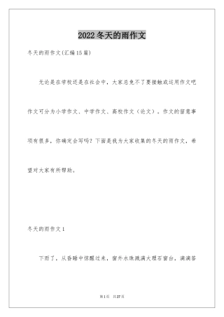 2024冬天的雨作文_12