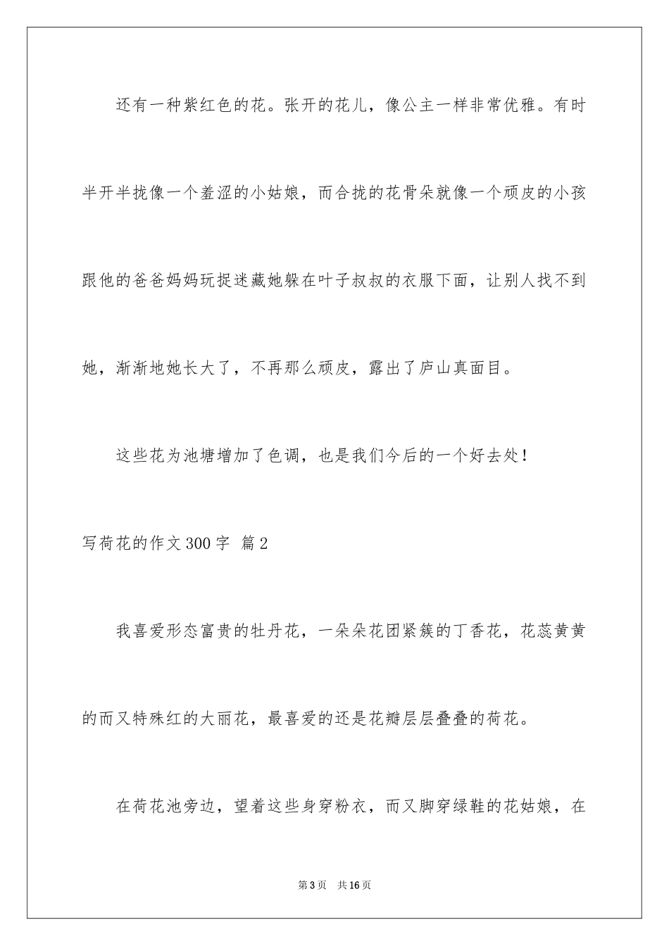 2024写荷花的作文300字_第3页