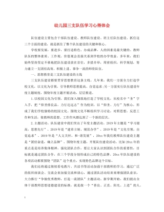 幼儿园三支队伍学习心得体会 