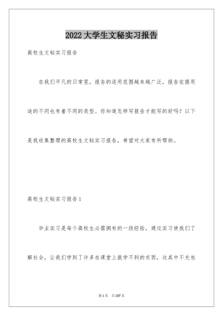 2024大学生文秘实习报告