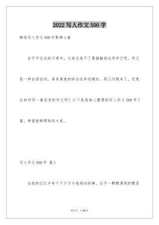 2024写人作文500字_174