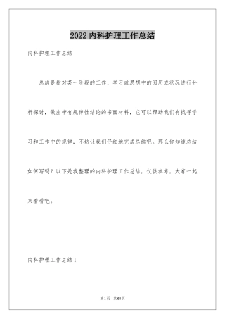 2024内科护理工作总结_1