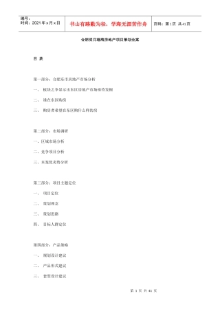 房地产项目策划全案