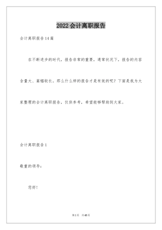 2024会计离职报告