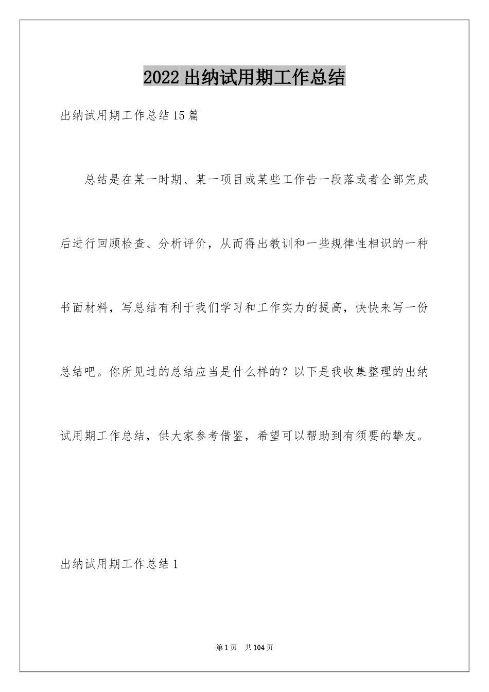 2024出纳试用期工作总结_13_第1页