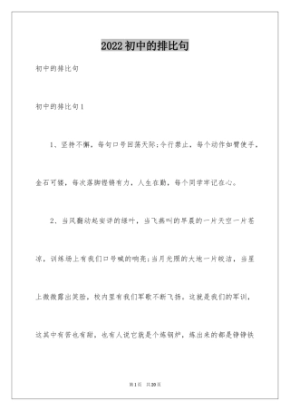 2024初中的排比句