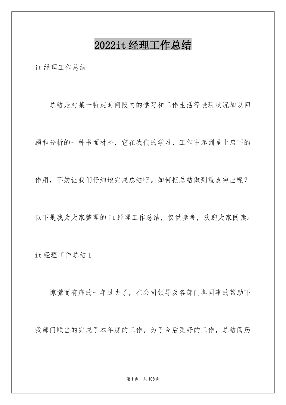 2024it经理工作总结_第1页