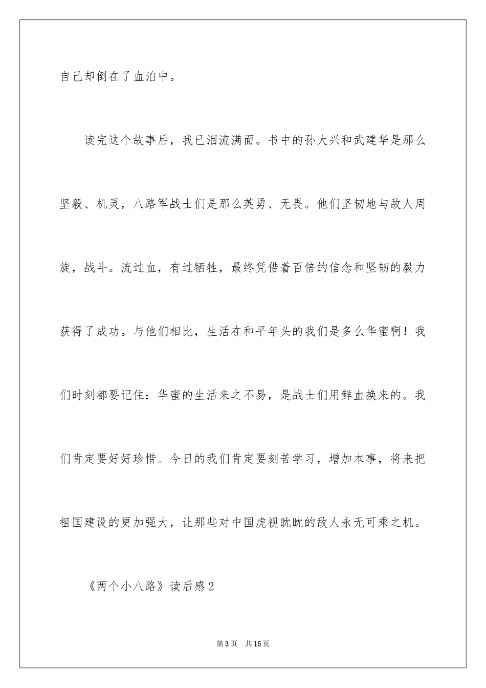 2024《两个小八路》读后感_2_第3页