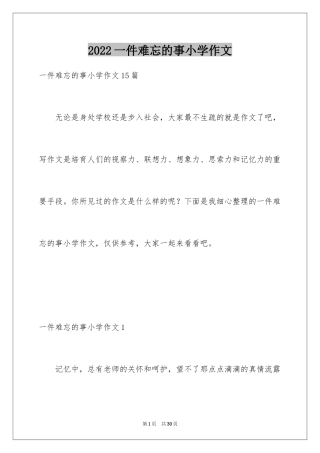 2024一件难忘的事小学作文_5