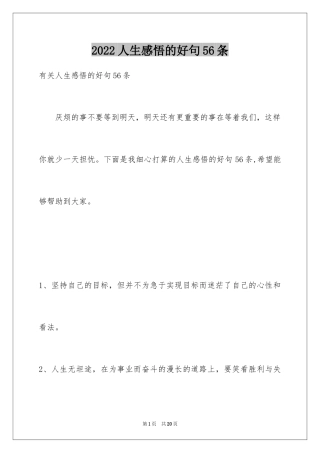 2024人生感悟的好句56条