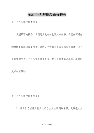 2024个人所得税自查报告_2