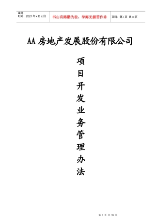 某项目开发业务管理方案