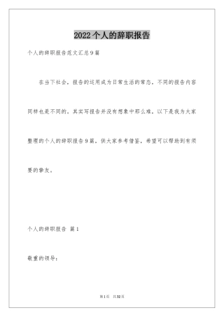 2024个人的辞职报告_124
