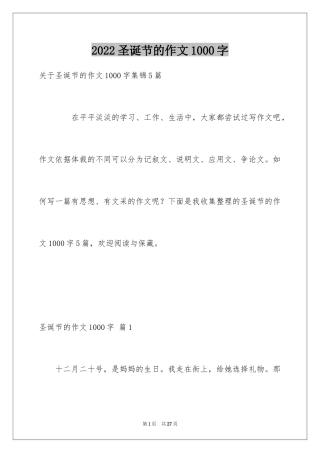 2024圣诞节的作文1000字_2