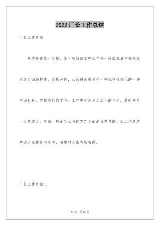 2024厂长工作总结
