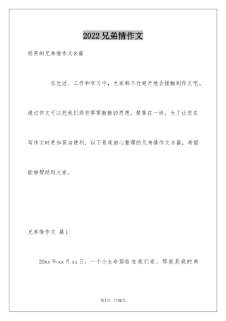 2024兄弟情作文_87