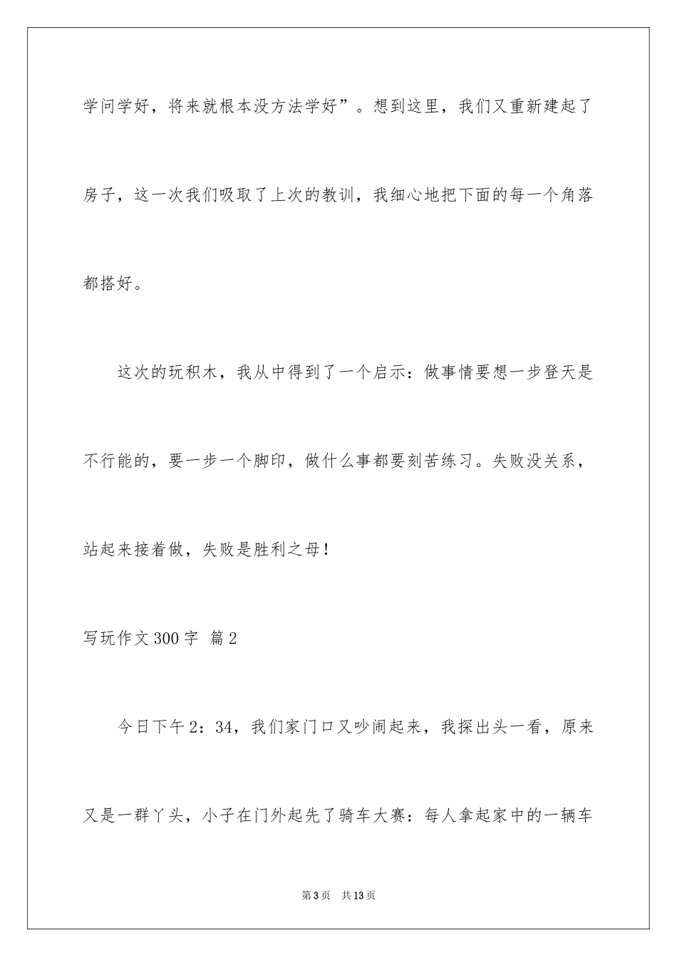 2024写玩作文300字_第3页