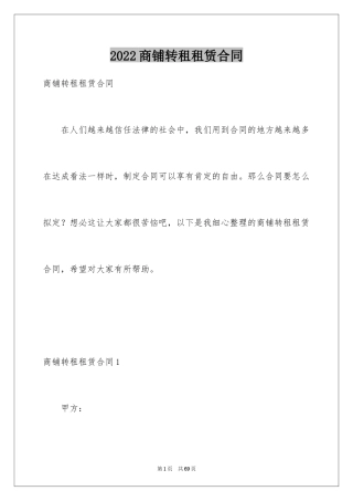 2024商铺转租租赁合同_6