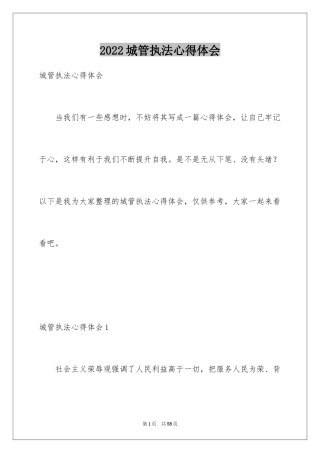 2024城管执法心得体会_1