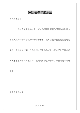 2024安保年度总结_1