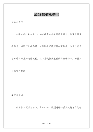 2024保证承诺书