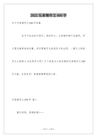2024兄弟情作文600字_4