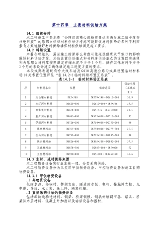 第十四章  主要材料供应计划