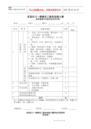 首届京川.鹤翔员工服务技能大赛