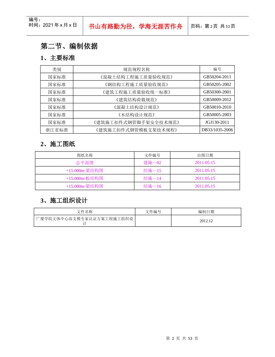 广厦学院文体中心高支模专家认证方案工程_第3页